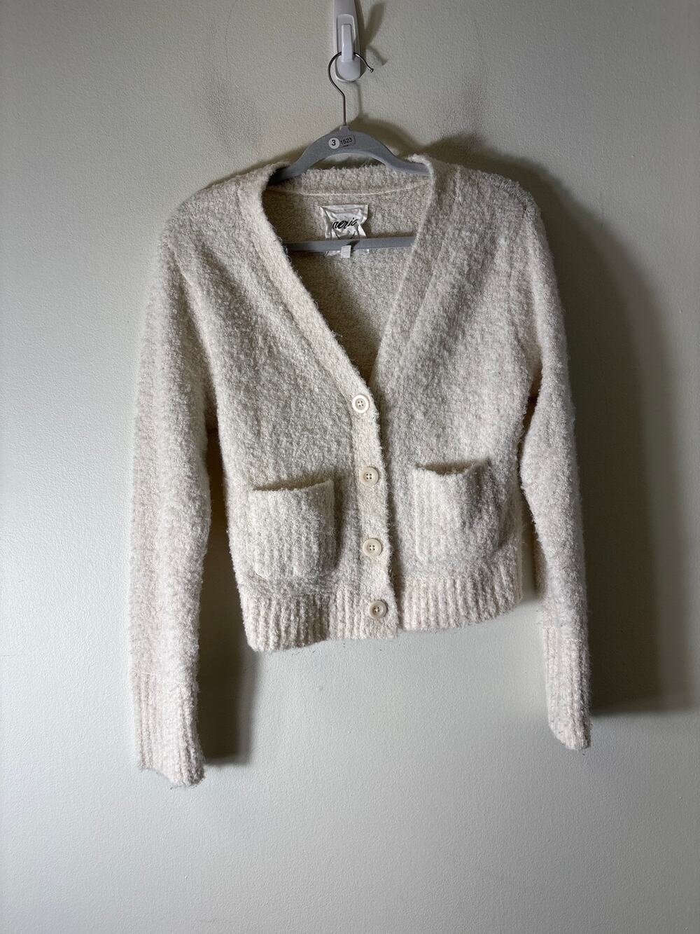 Aerie Beige Wooly Cardigan Sweater Sz S